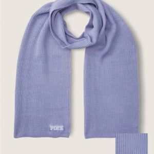 BNWT PINK RIBBED PERIWINKLE SCARF POLYESTER/ACRYLIC 72”L AND 10.5” W-LOGO PATCH